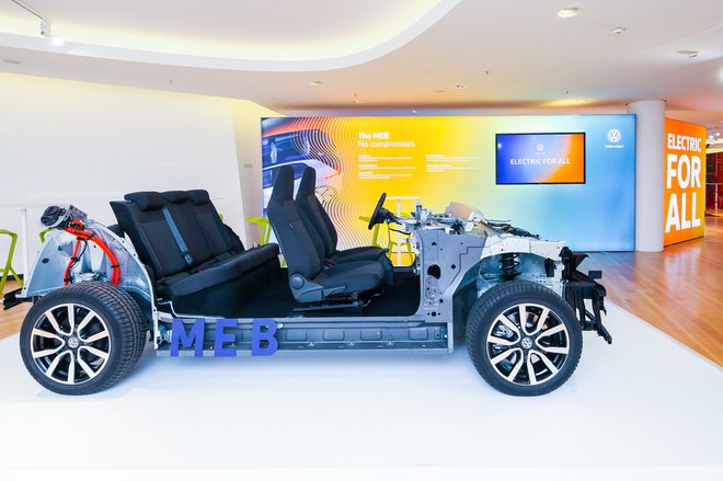 Nova električna platforma skupine Volkswagen, na kateri bo prvi avtomobil, kombilimuzina, pripravljen proti koncu letošjega leta. Foto Volkswagen