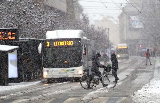 Sneg bo zajel večino Slovenije. FOTO: Roman Šipić/Delo