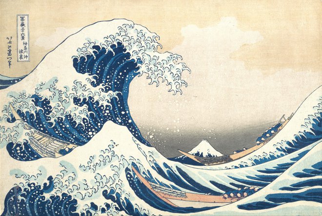 Veliki val japonskega umetnika Hokusaja. FOTO: Wikicommons