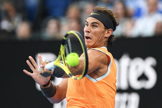 Rafael Nadal se v Melbournu do letos še nikdar ni v finale prebil brez izgubljenega niza. Tokrat se je poigral s prvimi šestimi tekmeci. FOTO: AFP