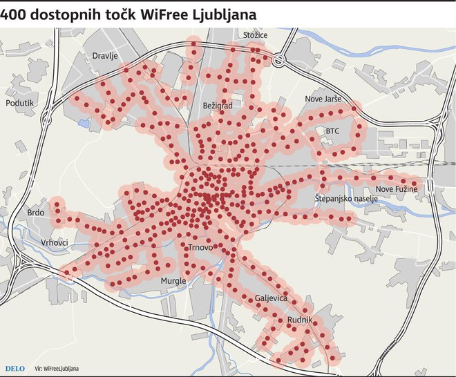 Dostopne točke WiFreeLjubljana