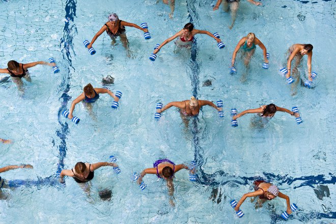 Water aerobics class at Gellert Baths.