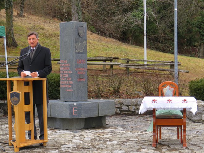 Slavnostni govornik ob pomniku Geoss je bil predsednik republike Borut Pahor. FOTO: Bojan Rajšek/Delo