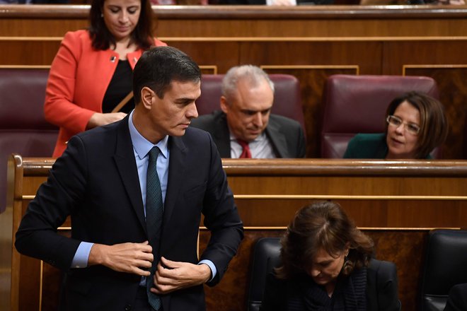 Katalonski poslanci so podporo Sánchezu dokončno odrekli osem mesecev po prevzemu oblasti. FOTO: PIERRE-PHILIPPE MARCOU / AFP