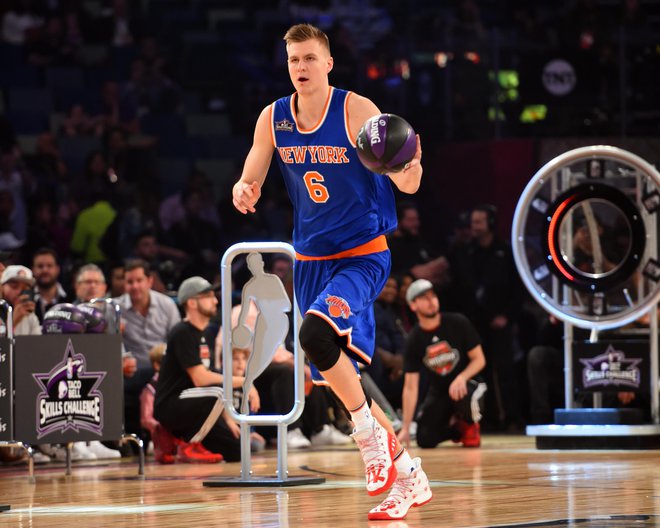 Pred dvema letoma je v spretnostnem poliganu zmagal kar 221 cm visoki Kristaps Porzingis. FOTO: USA Today