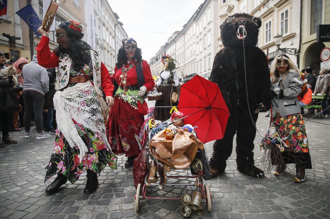 Zmajev pustni karneval v Ljubljani. FOTO: Uroš Hočevar/Delo