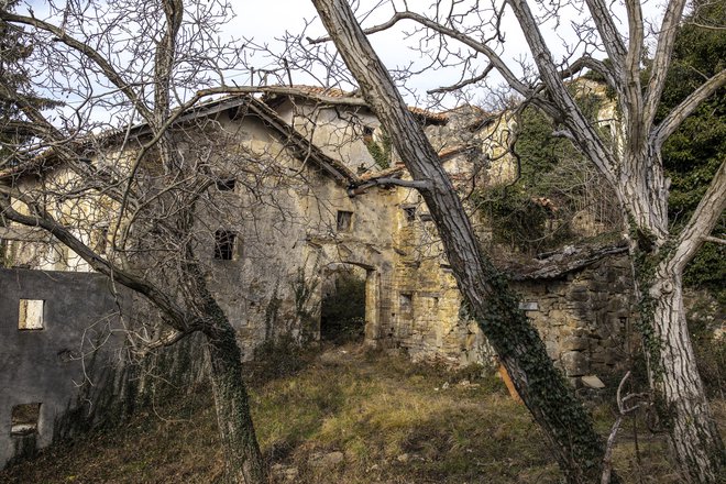 Zapuščena vas Slapnik v Goriških Brdih. FOTO: Voranc Vogel/Delo