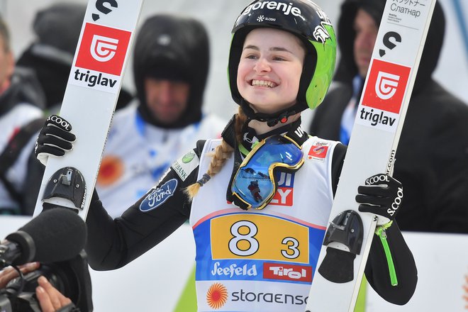 Nika Križnar je bila lahko dobre volje. FOTO: Joe Klamar/AFP