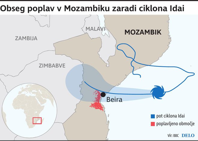 Mozambik Ciklon poplave