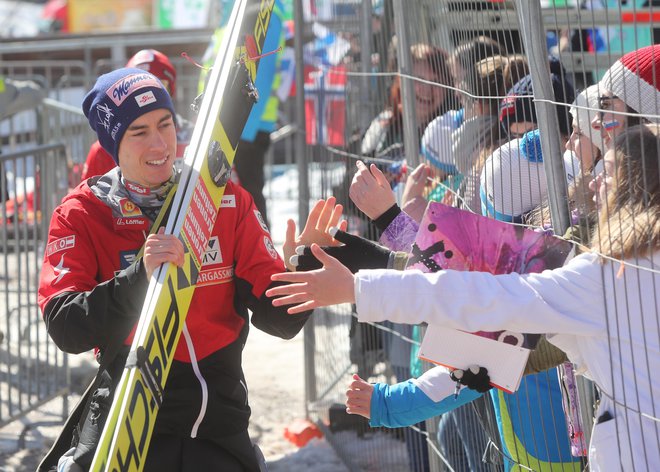 Stefan Kraft v Planici izjemno uživa. FOTO: Marko Feist/Slovenske novice