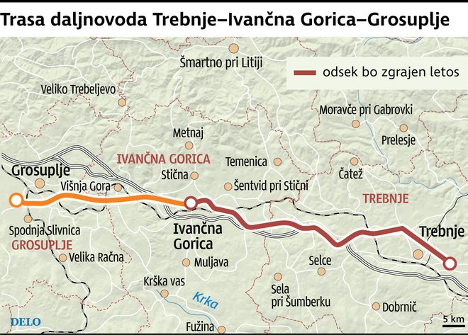 Daljnovod poteka po treh občinah. Vir: Elektro Ljubljana