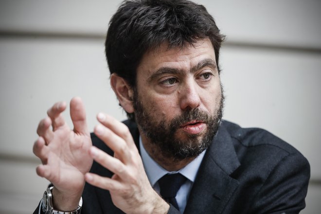 Andrea Agnelli je jasno predstavil stališča najmočnejših evropskih klubov o različici SP s 24 klubi. FOTO: Uroš Hočevar/Delo