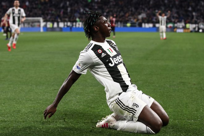 Moise Kean je odločil derbi med Juventusom in Milanom. FOTO: AFP