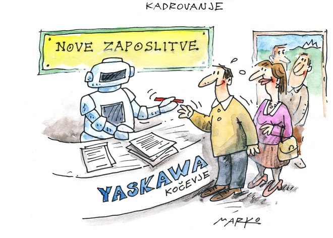 Novo tovarno so japonski lastniki zgradili iz nič (gre za tako imenovano &raquo;​greenfield naložbo&laquo;). KARIKATURA: Marko Kočevar