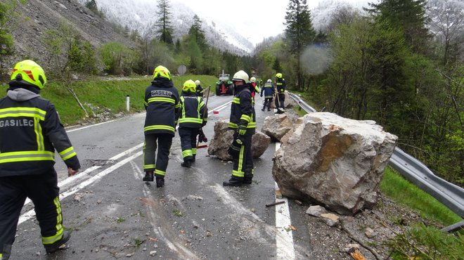 Podor na cesti Tržič-Ljubelj. FOTO: Tržič TV