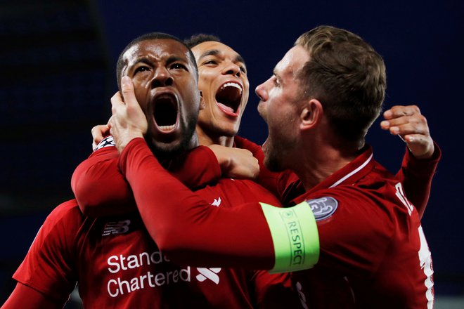 Georginio Wijnaldum, Jordan Henderson, Trent Alexander-Arnold in drugi rdeči bojevniki so na Anfieldu čarali. FOTO: Reuters