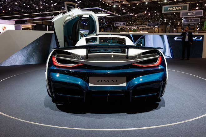 Rimac concept two na letošnji razstavi v Ženevi.<br />
Foto Geneva Motor Show