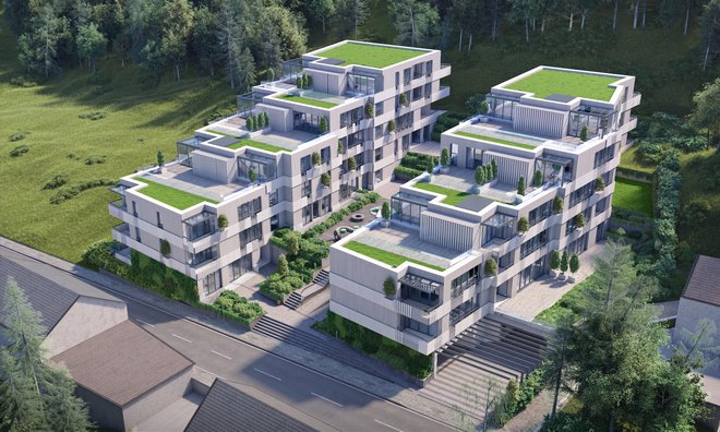 Na Hradeckega cesti so zasnovali projekt Devana park s 47 prestižnimi stanovanji. FOTO: Stoja Trade