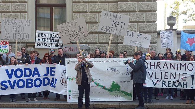 Protest za Muro. FOTO: Borut Tavčar/Delo