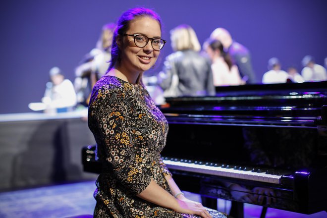 Tea Jeličić, dijakinja 4. letnika Konservatorija za glasbo in balet in prvonagrajenka letošnjega državnega tekmovanja mladih glasbenikov. FOTO: Uroš Hočevar/Delo