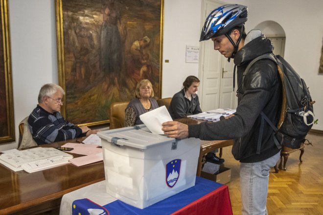 Predčasne volitve v evropski parlament v Ljubljani. FOTO: Voranc Vogel/Delo