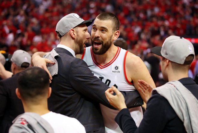 Marc Gasol se je veselil uvrstitve v finale. FOTO: AFP