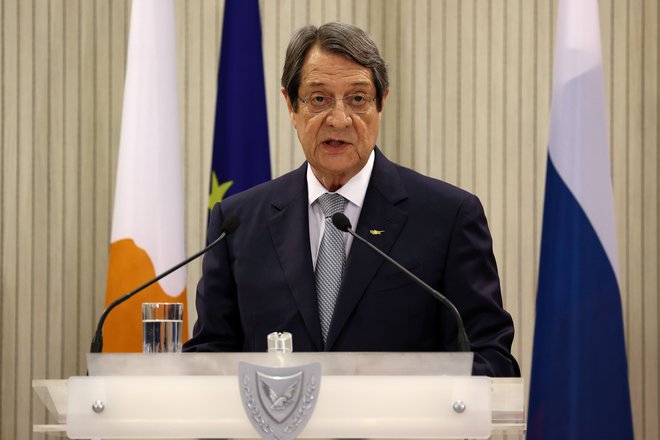 Ciprski predsednik Niko Anastasiades. Ciper je potezo Turčije označil za nezakonito, ker po njihovem mnenju krši suverene pravice Republike Ciper. FOTO: AFP