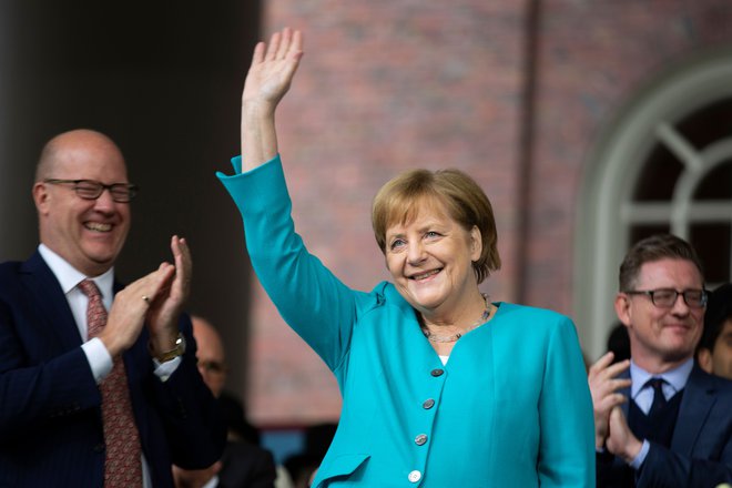 Nemška kanclerka Angela Merkel v Harvardu. FOTO: AFP<br />
&nbsp;