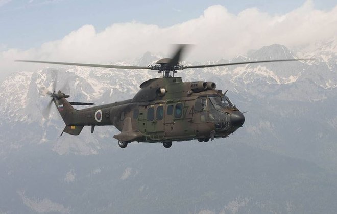 Pokojno je z gore odpeljal vojaški helikopter. FOTO: Slovenska vojska