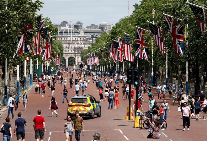 V središču Londona je že vse pripravljeno za predsednikov obisk. FOTO: REUTERS