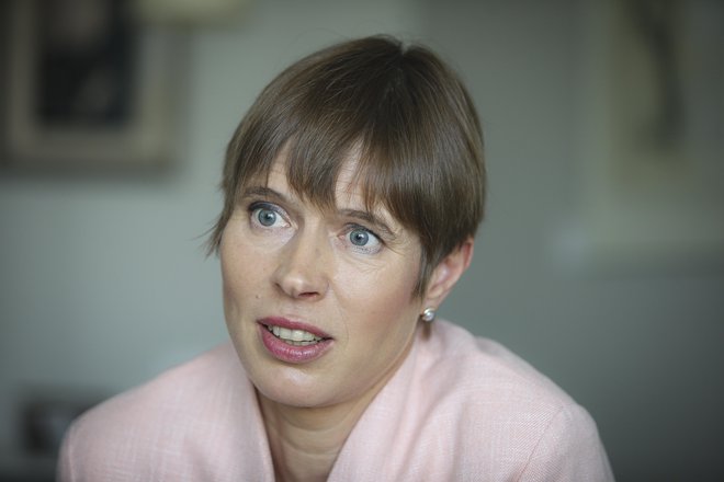 Estonska predsednica Kersti Kaljulaid se je v Ljubljani nedavno udeležila vrha Pobude treh morij. FOTO: Jože Suhadolnik
