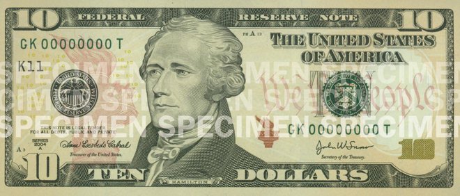 Mož na bankovcu za 10 dolarjev je imel pestro življenje, ki ga je dramatično zaključil v dvoboju. FOTO: U.S. Currency Education Program