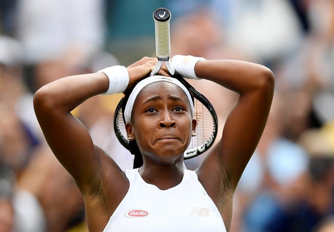 Coco Gauff je v svojem prvem nastopu na velikih slamih navdušila z neustrašnim pristopom in ugnala vzornico Venus Williams. FOTO: Reuters