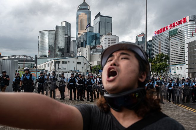 Protest v Hongkongu. FOTO: Philip Fong/AFP