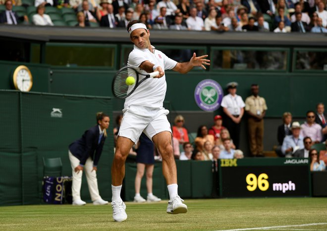 Roger Federer je v soboto dobil že 350. dvoboj na turnirjih za veliki slam. FOTO: Reuters