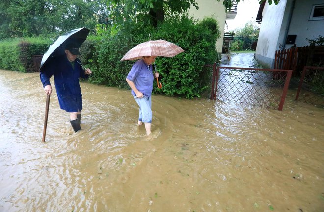 Neurje in poplave na Ptuju. FOTO: Sašo Bizjak/Večer