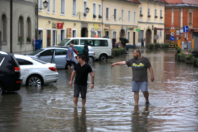 Neurje in poplave na Ptuju. FOTO: Sašo Bizjak/Večer