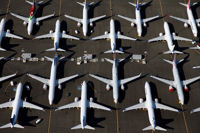 Prizemljena letala boeing 737 max v Seattlu. Foto: Reuters