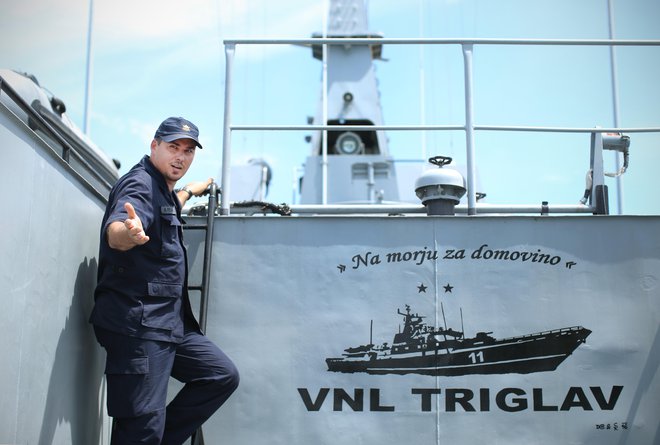 Namestnik poveljnika 430. mornariškega diviziona major Andrej Pečar na ladji Triglav Foto Jure Eržen