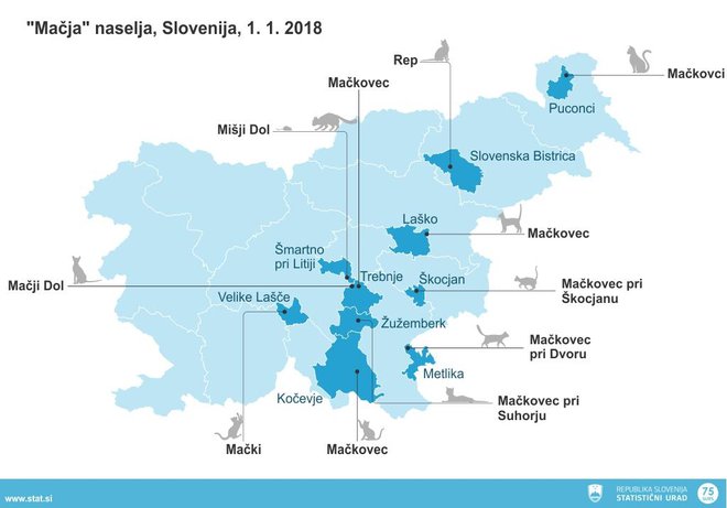 V Sloveniji imamo kup »mačjih« naselij. FOTO: Stat.si