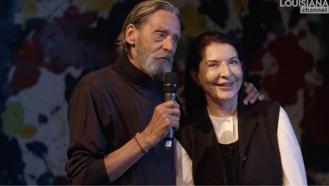 Marina Abramović in njen nekdanji partner Ulay na retrospektivi razstave <em>Čistilec</em> leta 2017 v Muzeju moderne umetnosti ­Louisiana v Humlebæku na Danskem.