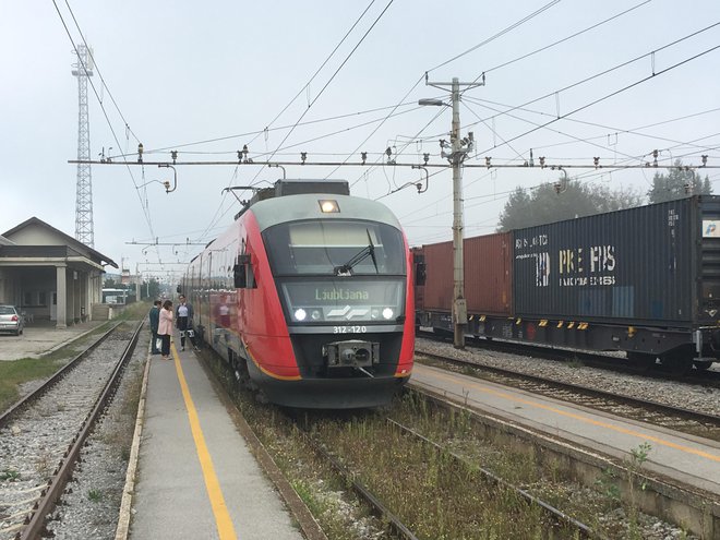 Vlaki so obstali tudi na postaji v ljubljanskih Vižmarjah. FOTO: Uroš Hočevar/Delo