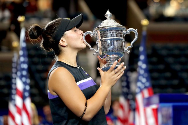 Bianca Andreescu je postala prva zmagovalka turnirja za veliki slam, ki je bila rojena leta 2000. FOTO: Usa Today Sports