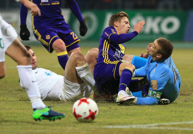 Tudi v velikih derbijih proti Olimpiji je Luka Zahović zabijal gole. FOTO: Tadej Regent/Delo