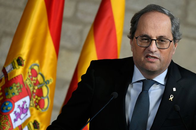 Quim Torra je predsednik katalonske vlade ostal maja 2018, nasledil je&nbsp;Carlesa Puigdemonta. FOTO:&nbsp;Lluis Gene/Afp