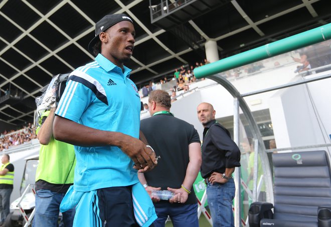 Didier Drogba je poleti leta 2014 obiskal tudi štadion Stožice med prijateljsko tekmo Olimpije in Chelseaja. FOTO: Igor Zaplatil