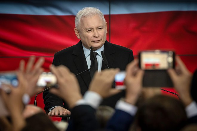 Vodja poljske vladajoče stranke Jaroslaw Kaczynski. FOTO: Wojtek Radwanski/Afp