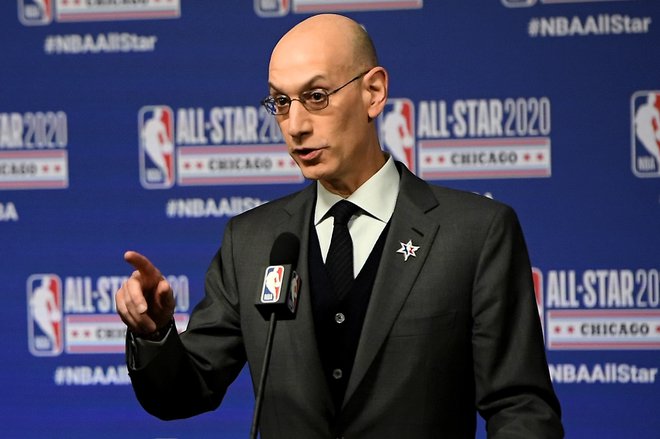 Komisar lige NBA Adam Silver še ne ve, kako natačno bo potekala naslednja sezona v najmočnejšim košarkarski ligi na svetu. FOTO: Stacy Revere/AFP