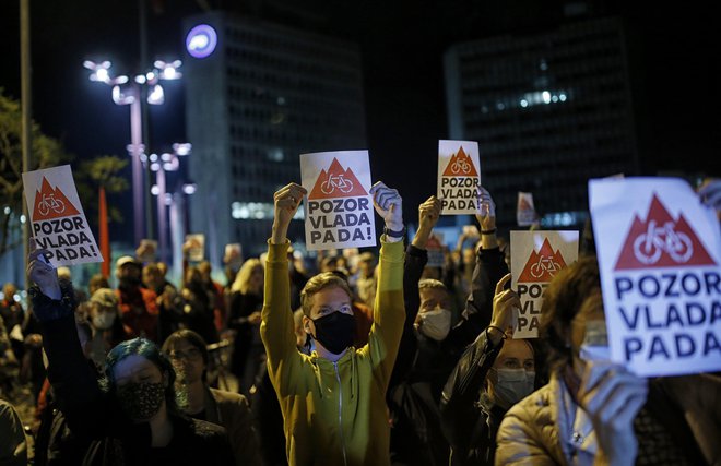 Petkovi protivladni protesti. FOTO: Blaž Samec/Delo