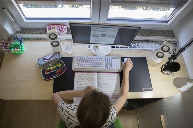 Šolarji imajo težave s prijavami v spletne učilnice. FOTO: Leon Vidic/Delo